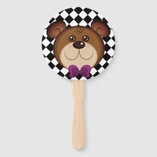 Vintager Zirkusbär und Affenlüfter Fächer (Vorderseite)