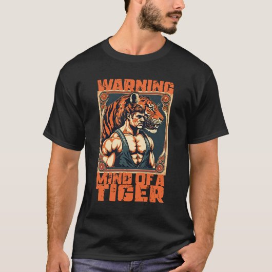 Vintager Zirkusgedanken eines Tigermuskels T-Shirt (Vorderseite)