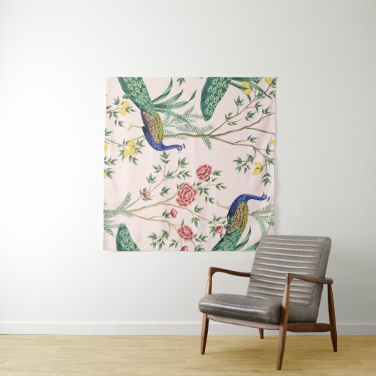 Vintager Zitronenbaum, Pflanze, exotische Erbse Wandteppich (Beispiel (Horizontal))