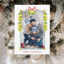 Vintager Zitronenrahmen Foto Weihnachtsgrüßkarte