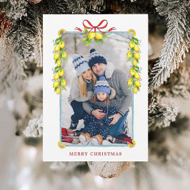 Vintager Zitronenrahmen Foto Weihnachtsgrüßkarte Ankündigung