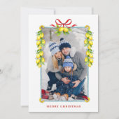 Vintager Zitronenrahmen Foto Weihnachtsgrüßkarte Ankündigung (Vorderseite)