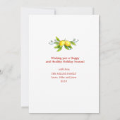 Vintager Zitronenrahmen Foto Weihnachtsgrüßkarte Ankündigung (Rückseite)