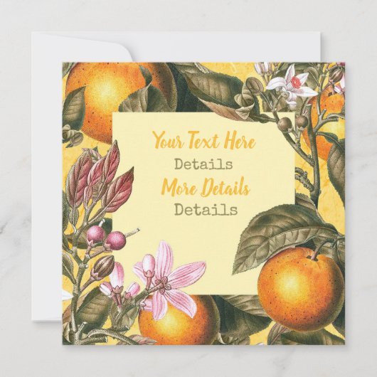 Vintager Zitrus Save the Date (Vorderseite)