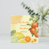 Vintager Zitrus Save the Date (Stehend Vorderseite)