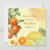 Vintager Zitrus Save the Date Feiertagskarte (Vorderseite)