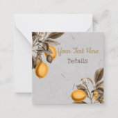 Vintager Zitrus Save the Date Mitteilungskarte (Vorderseite)