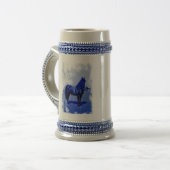 Vintager Ziviler Krieg Gewerkschaft Pferde Keramik Bierglas (Vorderseite Links)