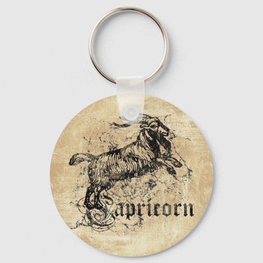 Vintager Zodiac-Hartkorn Schlüsselanhänger (Vorderseite)
