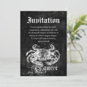 Vintager Zodiakarzinom Einladung (Stehend Vorderseite)