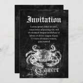 Vintager Zodiakarzinom Einladung (Vorne/Hinten)