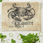 Vintager Zodiakarzinom Geschirrtuch (Gefaltet)