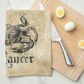 Vintager Zodiakarzinom Geschirrtuch (Viertel Falte)