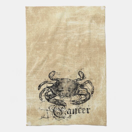 Vintager Zodiakarzinom Geschirrtuch (Vertikal)