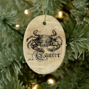 Vintager Zodiakarzinom Keramik Ornament