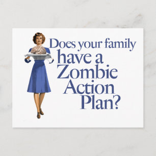 Vintager Zombie-Aktionsplan Postkarte