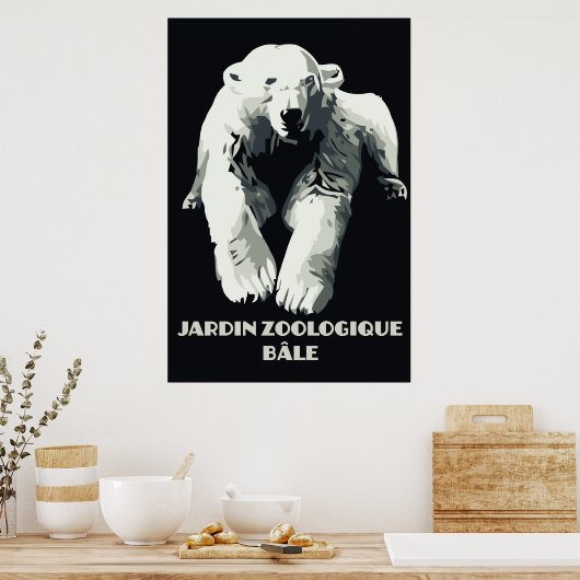 Vintager Zoo und Basler Eisbär Poster (Küche)