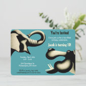 Vintager Zoostil - individuelle Einladung (Stehend Vorderseite)