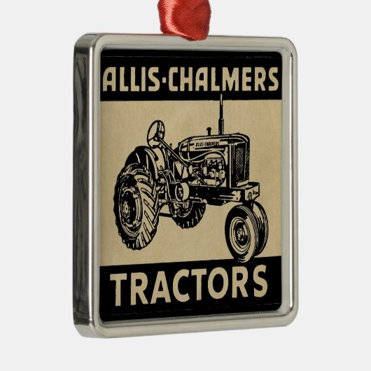 Vintager Zuchtschlepper Silbernes Ornament (Rechts)