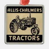 Vintager Zuchtschlepper Silbernes Ornament (Vorne)