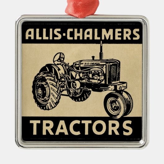 Vintager Zuchtschlepper Silbernes Ornament (Vorne)