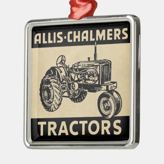 Vintager Zuchtschlepper Silbernes Ornament (Links)