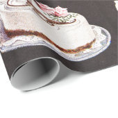 Vintager Zuckerguss zum Nachtisch mit Retro Geschenkpapier (Rolleneckpunkt)