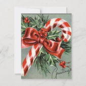 Vintager Zuckerrohr Feiertagskarte (Vorderseite)