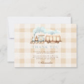 Vintager Zug 1. Geburtstag Dankeskarte (Vorderseite)