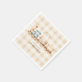 Vintager Zug 1. Geburtstag Serviette (Ecke)