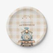 Vintager Zug 2. Geburtstag Pappteller (Vorderseite)