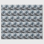 Vintager Zug auf einem Bergbaum Geschenkpapier (Flach)