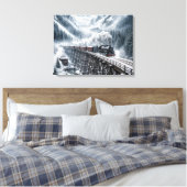 Vintager Zug auf einem Bergtal Trestle Leinwanddruck (Insitu (Schlafzimmer))