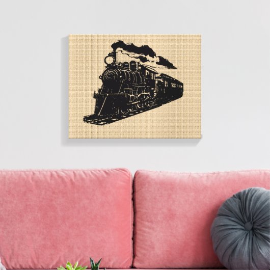 Vintager Zug auf Leinwand (Insitu (Wohnzimmer))