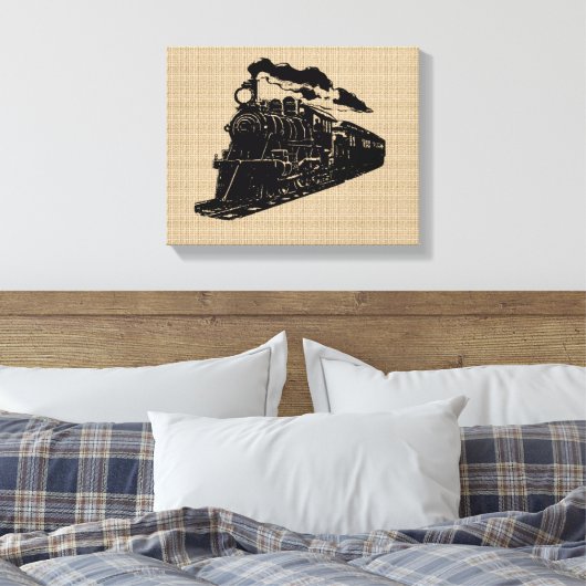 Vintager Zug auf Leinwand (Insitu (Schlafzimmer))