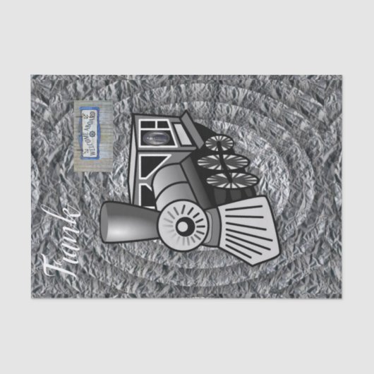 Vintager Zug aus Gewebepapier Seidenpapier (Vorderseite)