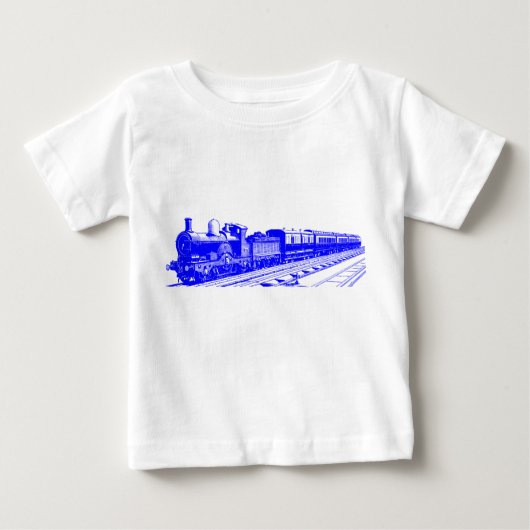 Vintager Zug - Blau Baby T-shirt (Vorderseite)