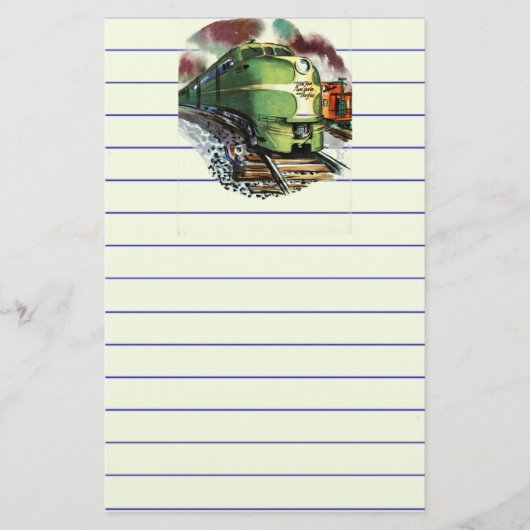 Vintager Zug Briefpapier (Vorderseite)