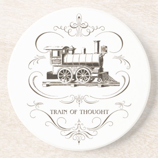 Vintager Zug des Gedankens Getränkeuntersetzer (Vorne)