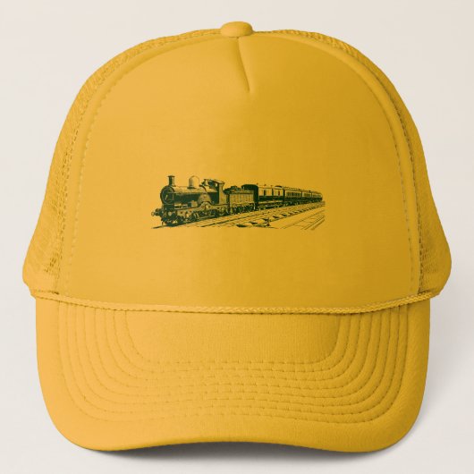 Vintager Zug - Dunkelgrün Truckerkappe (Vorderseite)