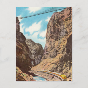 Vintager Zug durch Canyon Postkarte