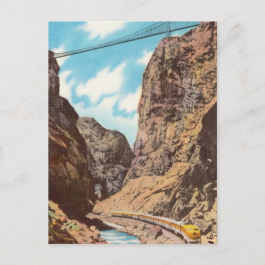 Vintager Zug durch Canyon Postkarte (Vorderseite)