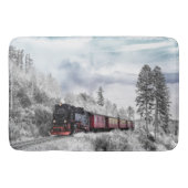 Vintager Zug durch das Winterwunderland Badematte (Vorderseite)