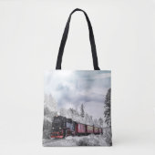 Vintager Zug durch das Winterwunderland Tasche (Vorderseite)