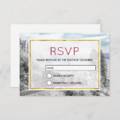 Vintager Zug durch die Winterlandschaft Einladung (Vorne/Hinten)