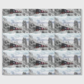 Vintager Zug durch die Winterlandschaft Geschenkpapier (Flach)