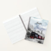 Vintager Zug durch die Winterlandschaft Notizblock (Innenseite)