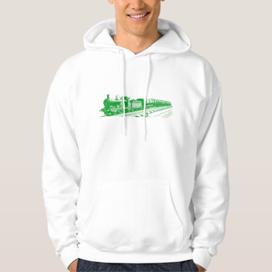 Vintager Zug - Grasgrün Hoodie (Vorderseite)