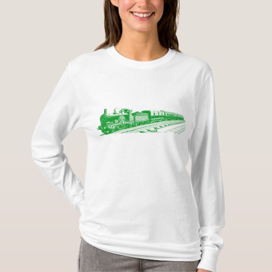 Vintager Zug - Grasgrün T-Shirt (Vorderseite)
