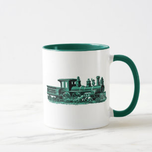 Vintager Zug im Grün Tasse